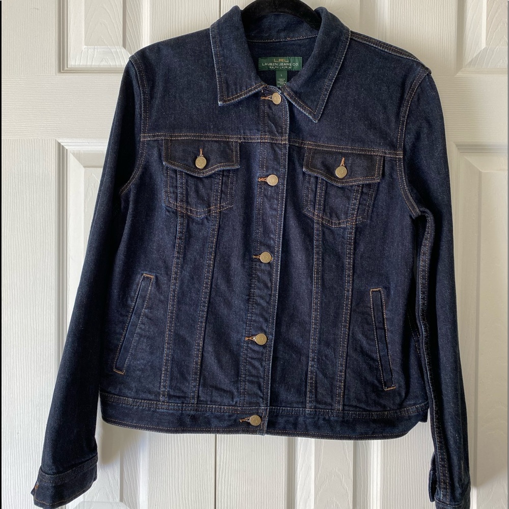 Ralph Lauren Jeans Trucker Jacket Dark Denim Size L